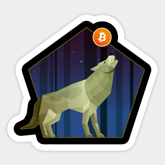 Bitcoin Howlin' Sticker by CryptoTextile